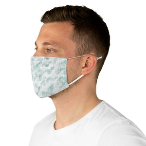 White Leavoflauge Fabric Face Mask